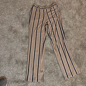 Susan Graver Tan and Black Striped Pants SZ XS Fits 28/30 Waist Stretch Classic